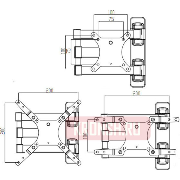 Кронштейн Uniteki FM1618 (чёрный) 