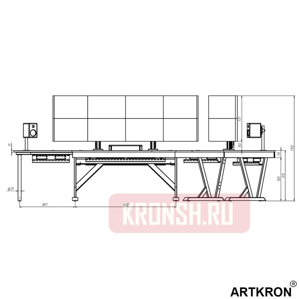 Рабочее место, стол оператора ARTKRON Wave-37871