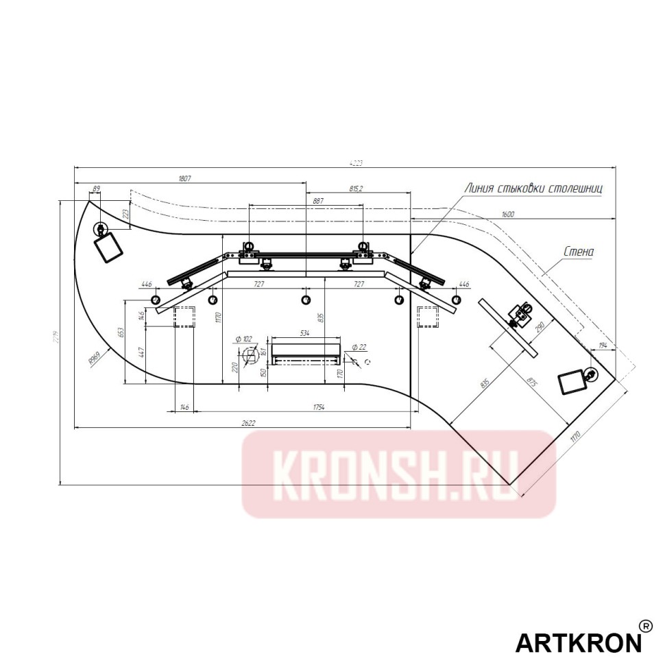 Рабочее место, стол оператора ARTKRON Wave-37871