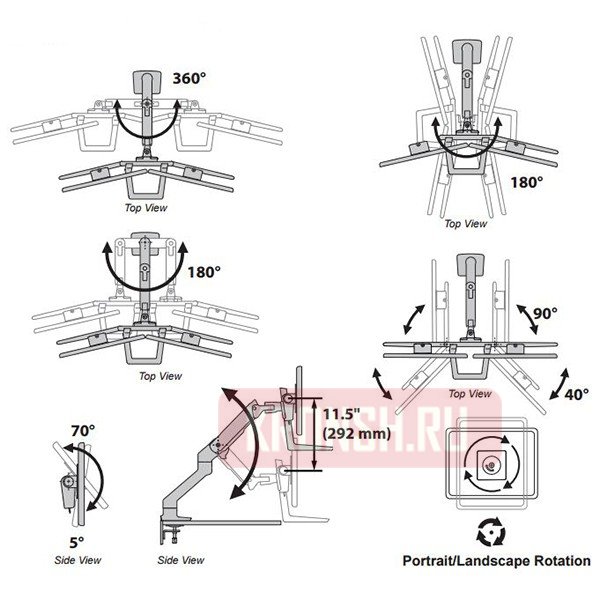 Кронштейн для двух мониторов Ergotron 45-476-224
