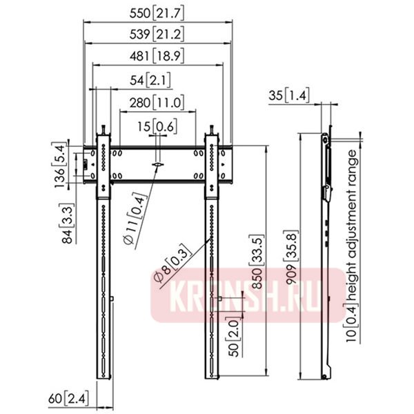 Кронштейн для телевизора Vogels PFW 6815 (чёрный)  