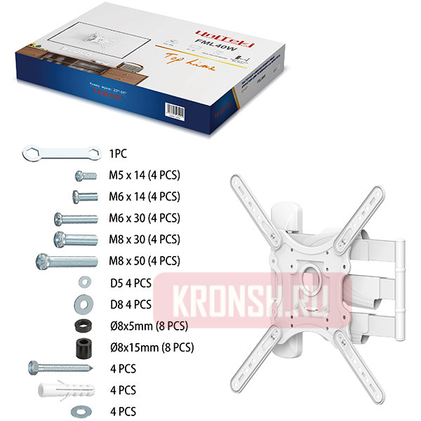 Кронштейн для телевизора Uniteki FML40W (белый)   