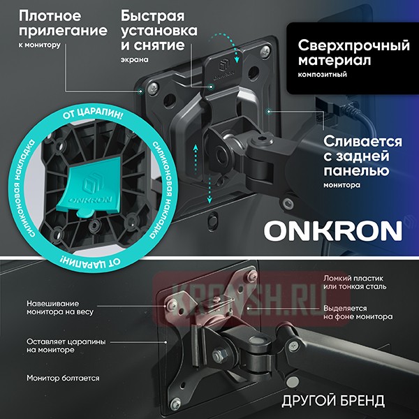 Кронштейн для монитора Onkron G80 (чёрный)