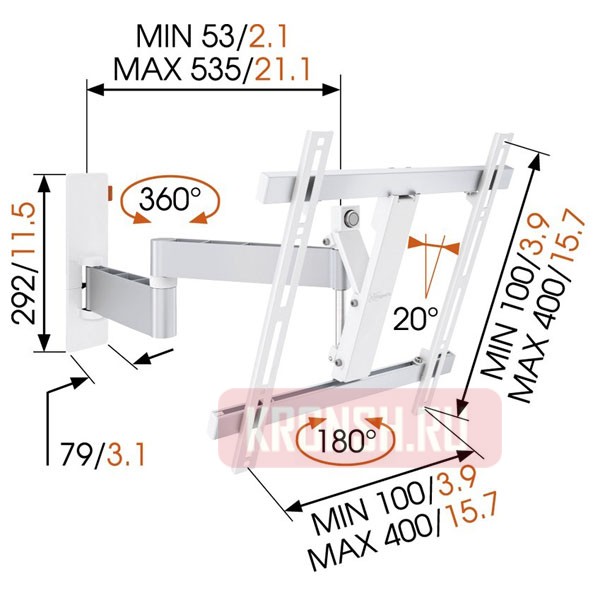 Кронштейн для телевизора Vogels WALL 3245 (белый) 