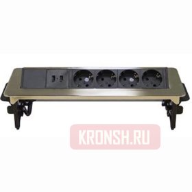 Встраиваемый розеточный блок Mebax M47-4 (4 розетки, 2 USB)