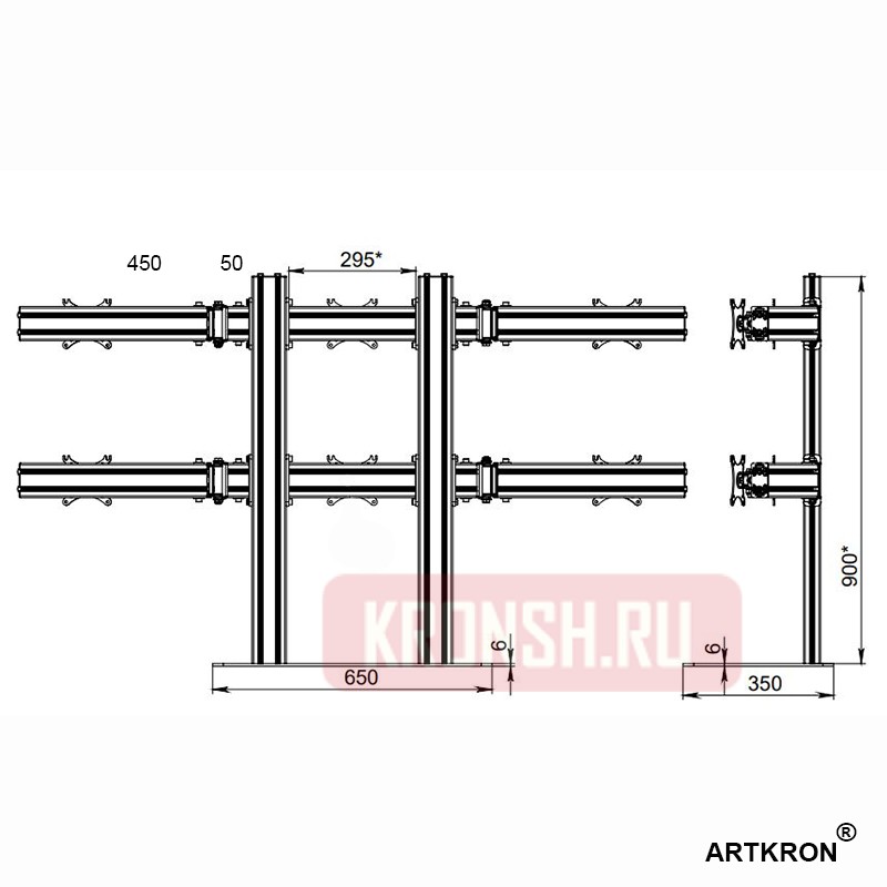 Кронштейн для мониторов ARTKRON 620P (чёрный)  