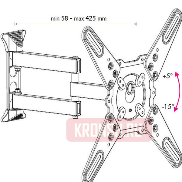 Кронштейн для телевизора Uniteki FMN1626 (чёрный)  