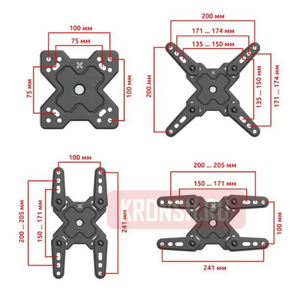 Кронштейн для телевизора Uniteki FM198ROTO (черный)