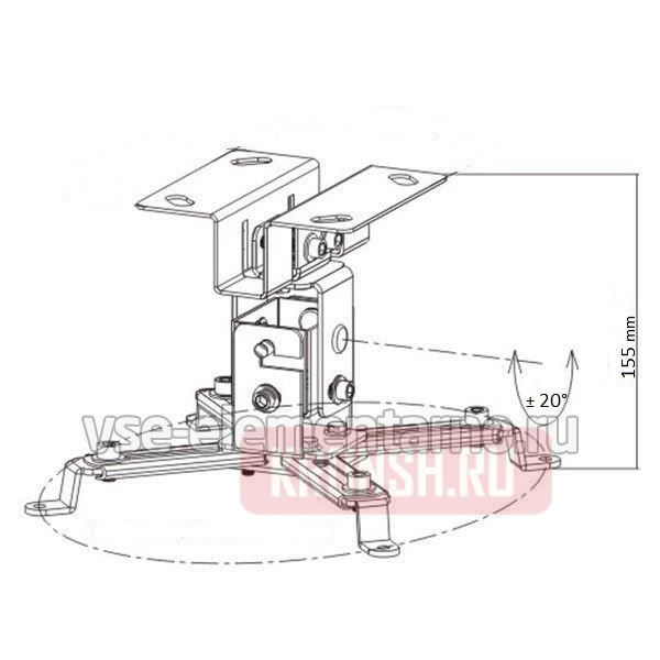 Кронштейн для проектора Uniteki PM-2002 (белый)