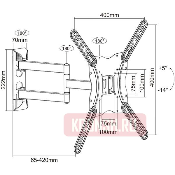 Кронштейн iTECHmount LCD-544 (чёрный)