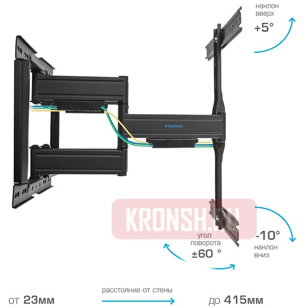 Кронштейн для телевизора Kromax ULTRA SLIM-102 (чёрный)
