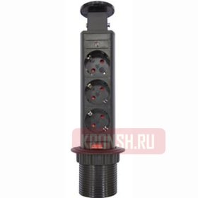 Встраиваемый розеточный блок Mebax M105B (3 розетки)