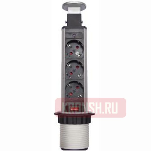 Встраиваемый розеточный блок Mebax M105S (3 розетки) 