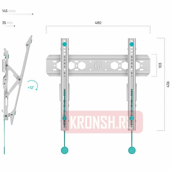 Кронштейн для телевизора Onkron TM5 (белый) 