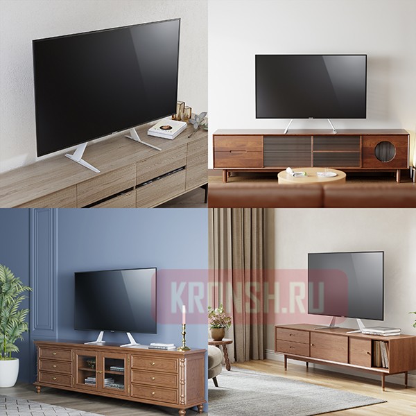 Настольный кронштейн для телевизора Uniteki ST003NW (белый)