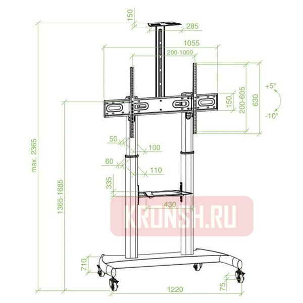Мобильный стенд ErgoFount BSM-100-06TV