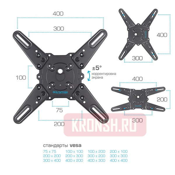 Кронштейн для телевизора Kromax Atlantis-40 (тёмно-серый)