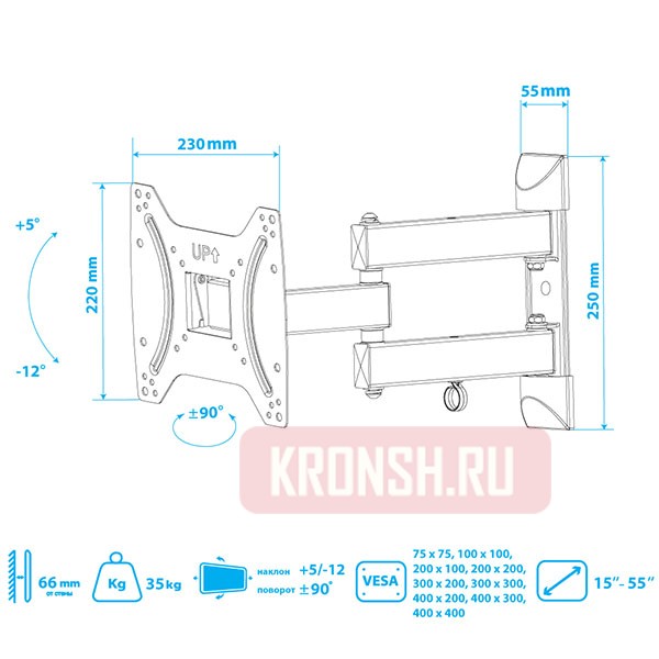 Кронштейн для телевизора Kromax Optima-404