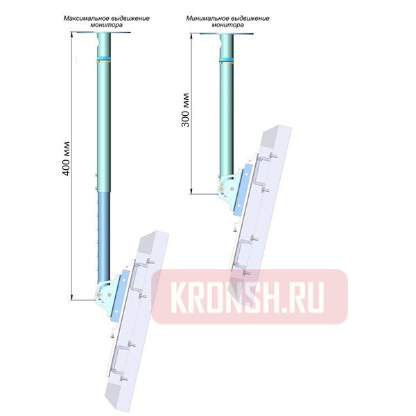 Кронштейн для телевизора ARTKRON​ P1-10 с наклоном 90° (300-400 мм, белый)
