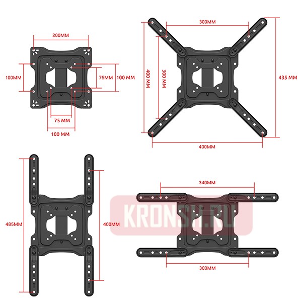 Кронштейн для телевизора Uniteki FML728 (черный)