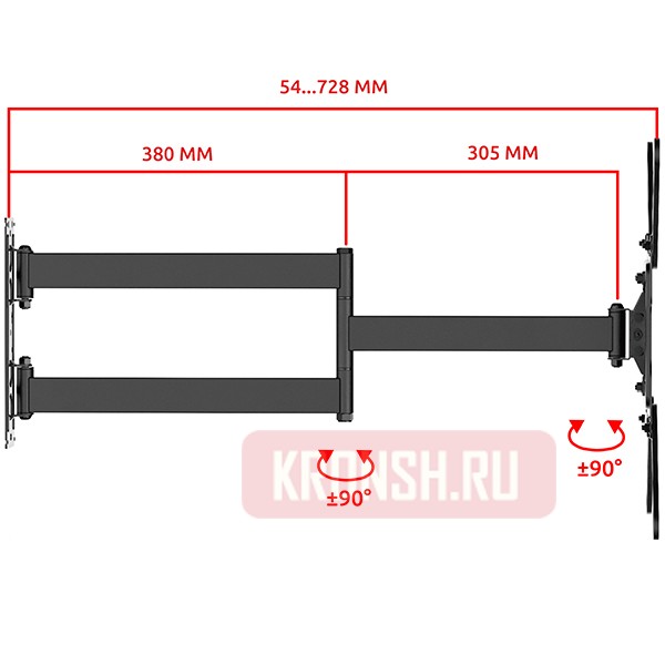 Кронштейн для телевизора Uniteki FML728 (черный)