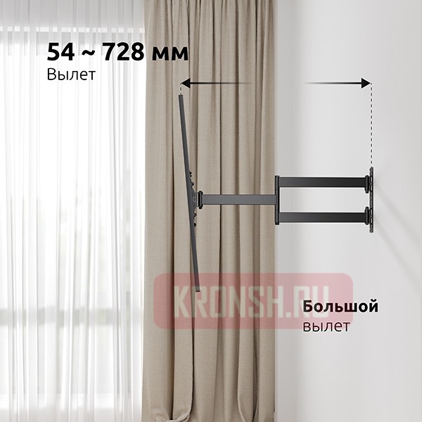 Кронштейн для телевизора Uniteki FML728 (черный)