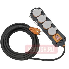 Удлинитель Brennenstuhl (4 розетки, 8м, чёрный, IP54 ), 9151480100