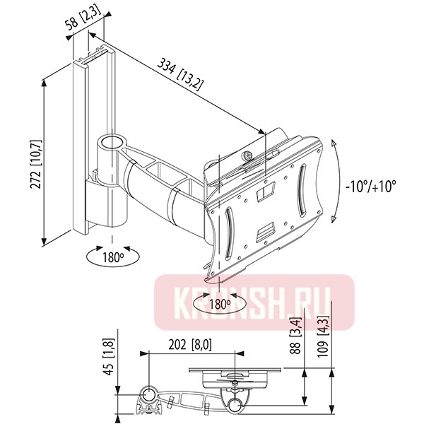 Кронштейн Vogels PFW 3230 (серебристый) 
