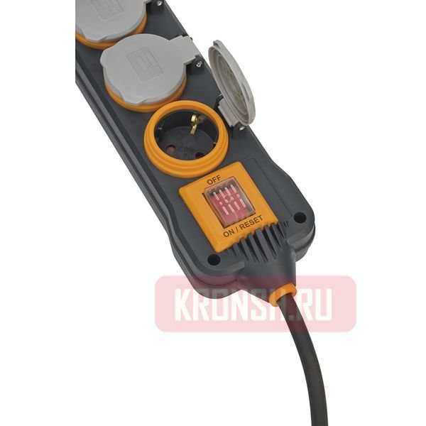 Удлинитель Brennenstuhl (4 розетки, 5м, чёрный, IP54 ),9152450100