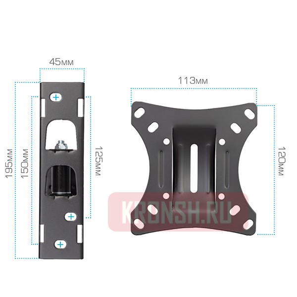 Кронштейн для телевизора VLK Trento-1 (чёрный)