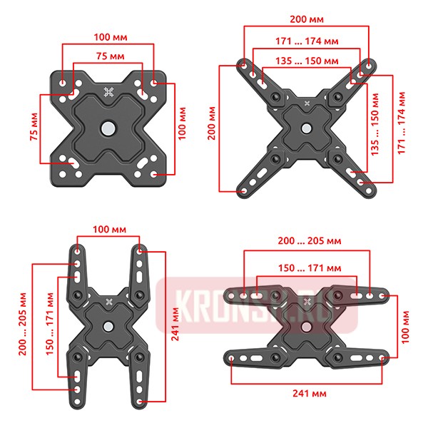 Кронштейн для телевизора Uniteki FM370ROTO (черный)
