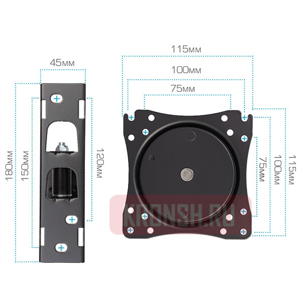 Кронштейн для телевизора VLK Trento-104 (чёрный) 