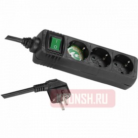 Удлинитель Vivanco (3 розетки, 1,4 м, чёрный), 27015