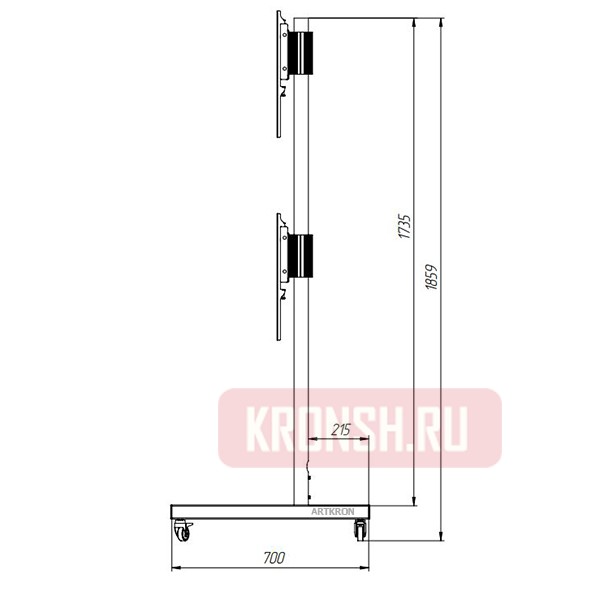 Стенд на два телевизора ARTKRON PMW 52 twin-V