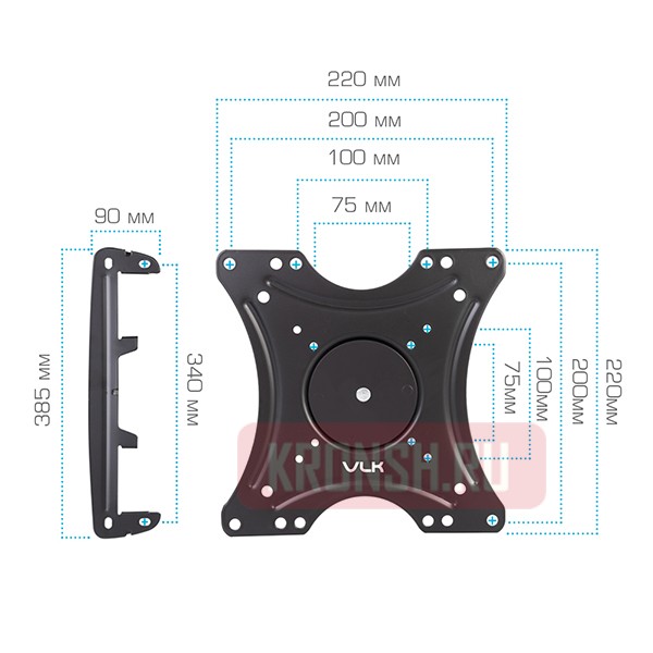 Кронштейн для телевизора VLK Trento-19 (чёрный)  