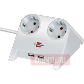 Удлинитель Brennenstuhl 2 розетки, 1,8 м, белый), 1153520222 