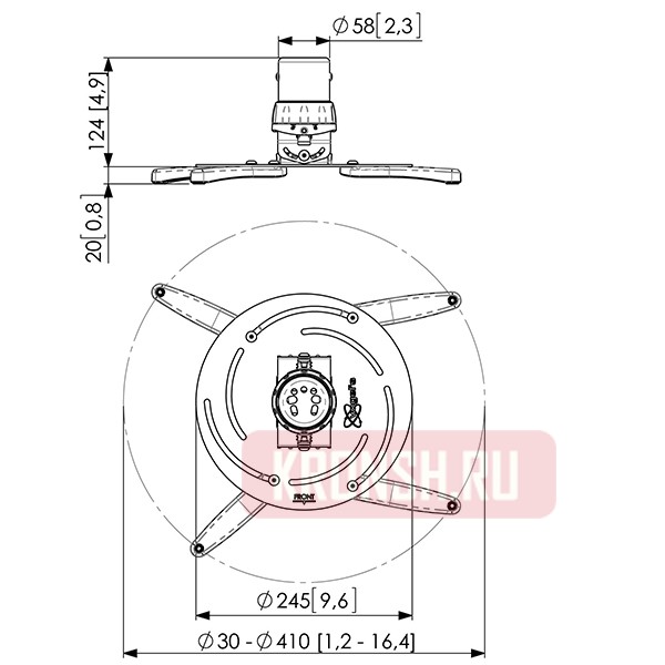 кронштейн для проектора Vogels PPC 2500 (серебристый)