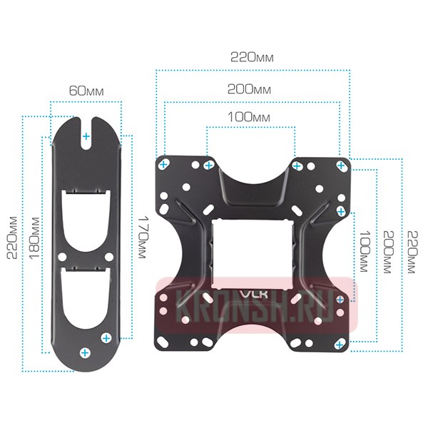 Кронштейн для телевизора VLK Trento-14 (чёрный)  