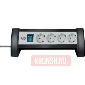 Удлинитель Brennenstuhl 4 розетки, 1,8 м, чёрно-серый), 1156250414