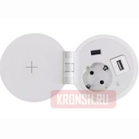 Встраиваемый розеточный блок Mebax M51w (1 розетка, 2 USB) 