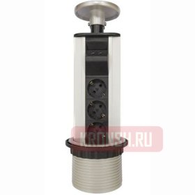 Встраиваемый розеточный блок Mebax M12S (3 розетки, 2 USB) 