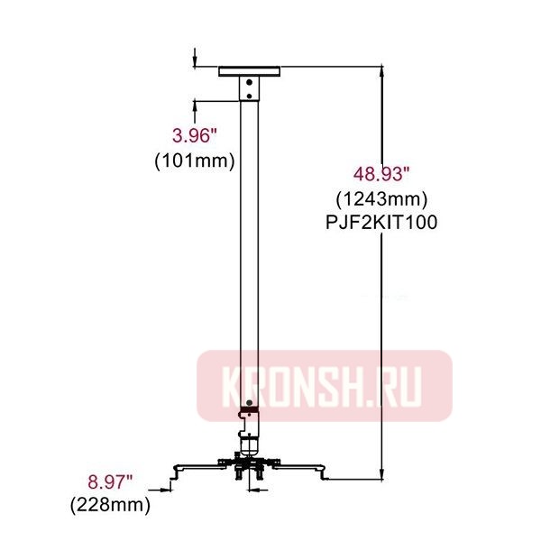 Кронштейн для проектора Peerless-AV MOD-PJF2KIT100-CPF-B