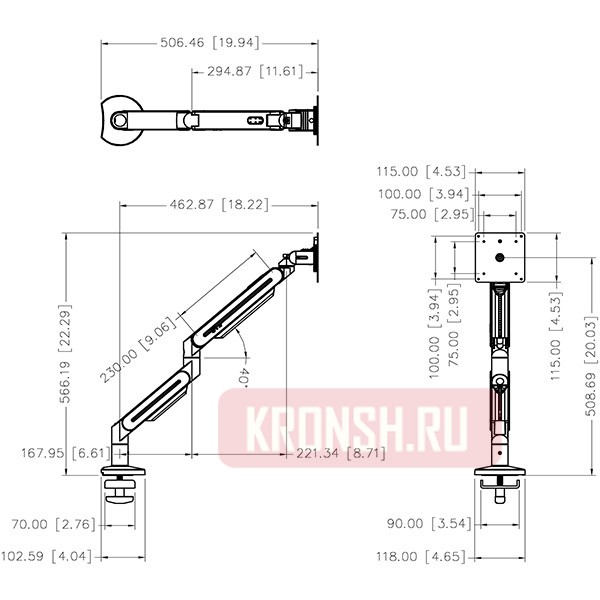 Кронштейн для монитора ErgoFount DFS-102G