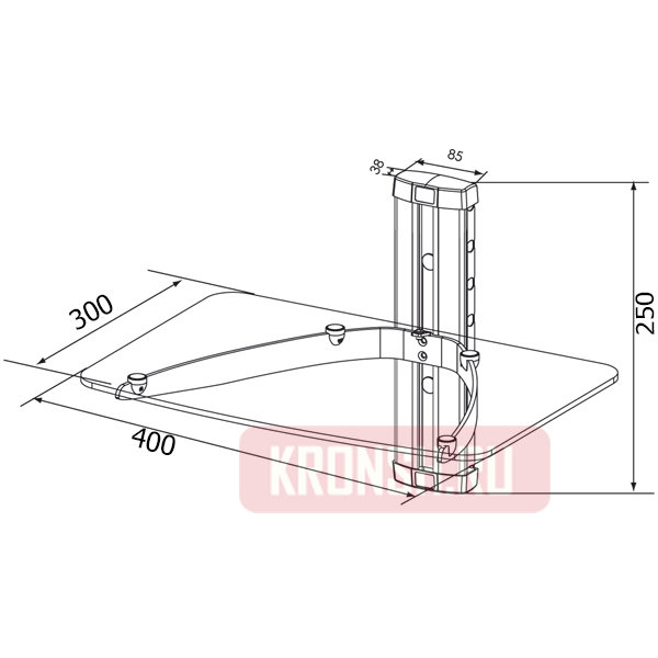 Полка для аппаратуры Uniteki DVD-02A