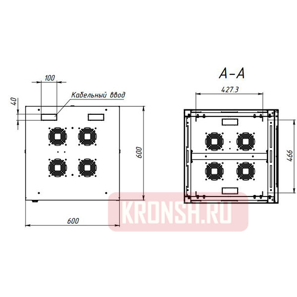 Серверный шкаф ARTKRON Fl glass 19 дюймов 22U