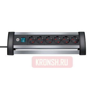 Удлинитель Brennenstuhl 6 розеток, 3м, чёрно-серый), 1394000416