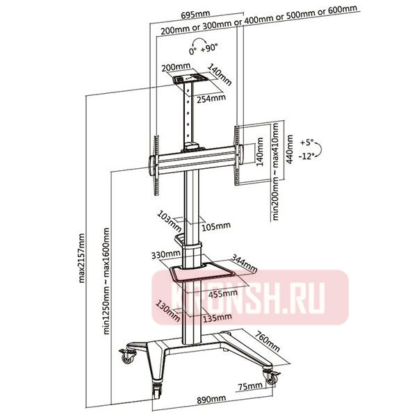 Мобильный стенд Digis DSM-P764C (белый)
