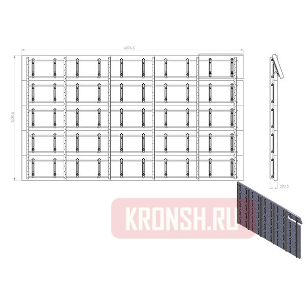 Настенная видеостена на 20 панелей