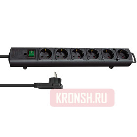 Удлинитель Brennenstuhl (6 розеток, 2 м, чёрный), 1153300100