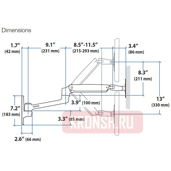 кронштейн Ergotron LX Wall Mount (45-243-026)